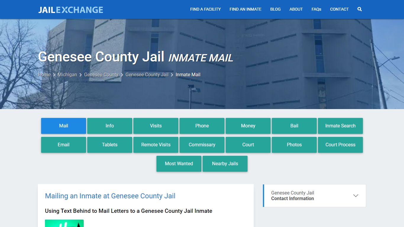 Inmate Mail - Genesee County Jail, MI - Jail Exchange